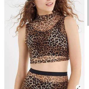 Mesh Cheetah Crop Top